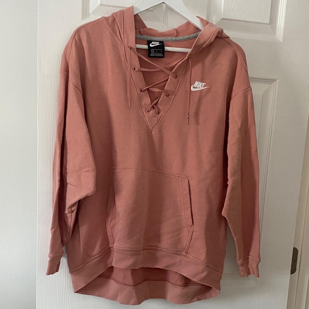 Nike Women's Dusty Rose Lace-Up Hoodie